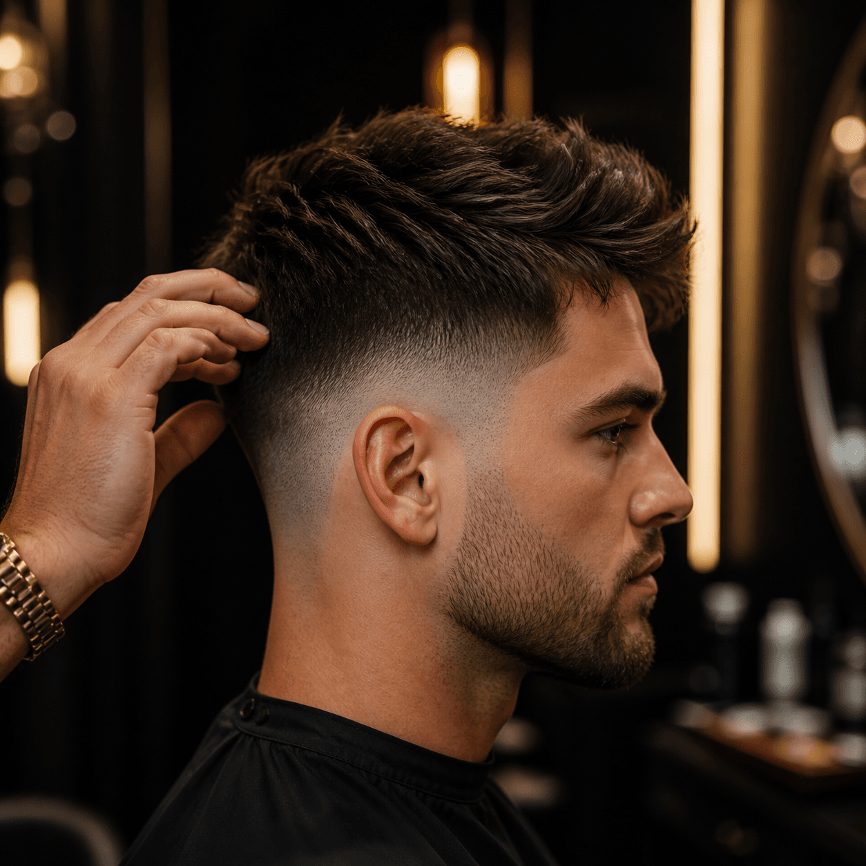 Profesyonel fade saç kesimi görünümü